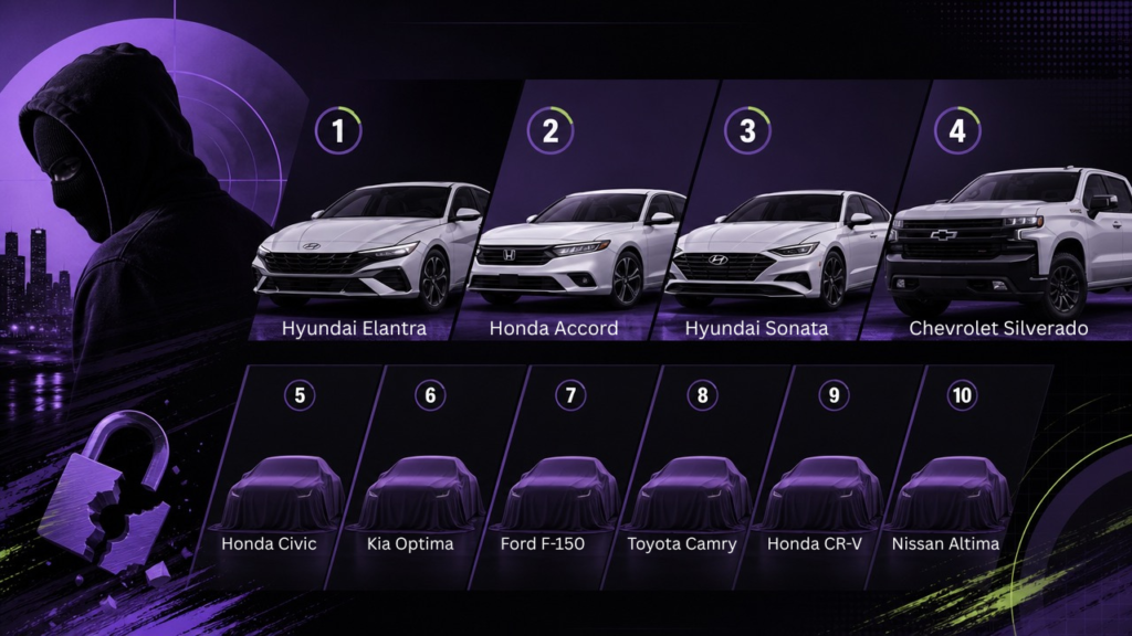 Most stolen vehicles of 2025 in the United States